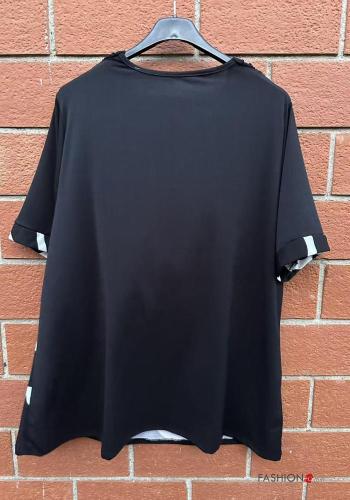 T-shirt maniche corte Fantasia artistica scollo a V - ph 4