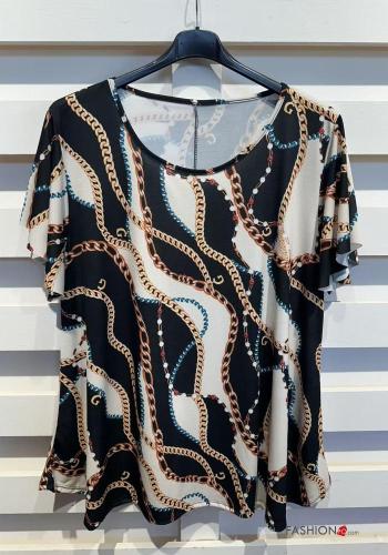 T-shirt maniche corte girocollo Fantasia artistica - ph 3