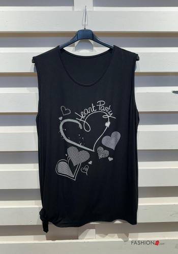 Top senza maniche girocollo Fantasia cuore - ph 3