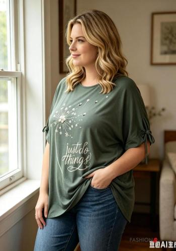 T-shirt girocollo oversize maniche corte Fantasia floreale - ph 2
