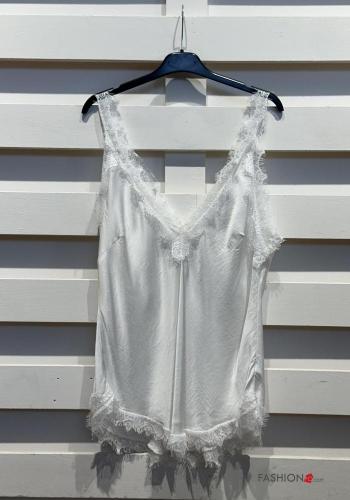 Top pizzo raso scollo a V - ph 3