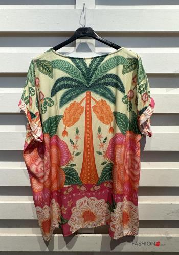 T-shirt maniche corte girocollo Fantasia floreale - ph 4