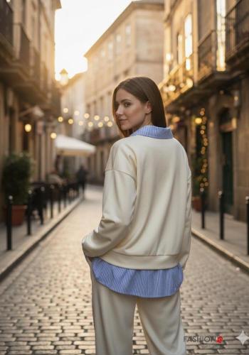 Ensemble coordonné manches longues à collet avec poches avec élastique - ph 2