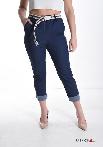 Cotton Jeans with fabric belt - ph 2