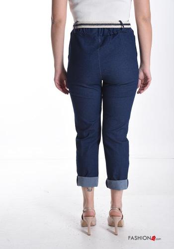 Cotton Jeans with fabric belt - ph 3