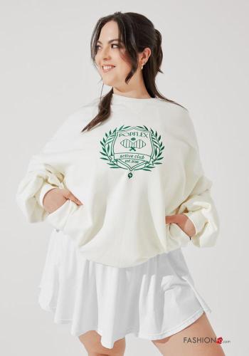 Embroidered crew neck POPFLEX oversized Cotton Sweatshirt with pockets - ph 2