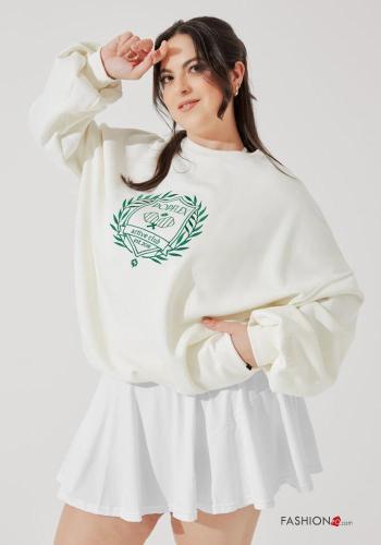 Embroidered crew neck POPFLEX oversized Cotton Sweatshirt with pockets - ph 4
