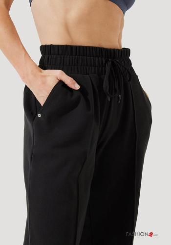POPFLEX oversized adjustable high waist Cotton Trousers with zip with split with elastic with pockets - ph 2