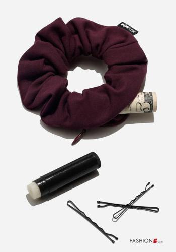 POPFLEX Hair tie with keyring with elastic with coin purse with zip with pockets - ph 2