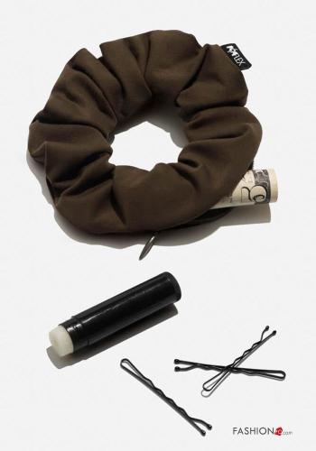 POPFLEX Hair tie with keyring with elastic with coin purse with zip with pockets - ph 4