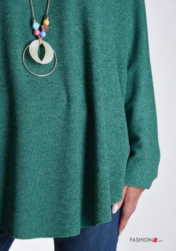 Maglione maniche lunghe girocollo con collana - ph 4
