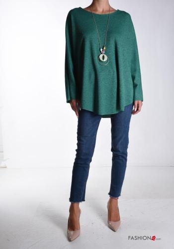 Maglione maniche lunghe girocollo con collana - ph 5