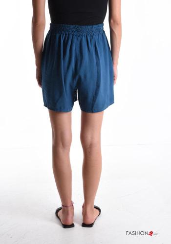 Pantaloncino Short in Lino con elastico con bottoni con tasche - ph 2