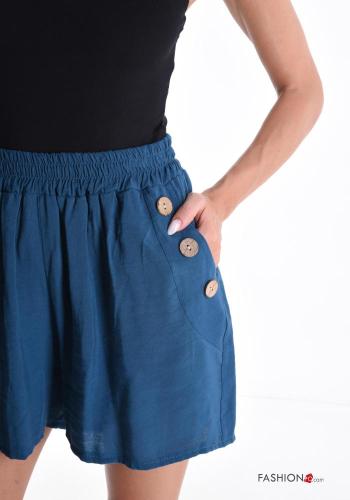 Pantaloncino Short in Lino con elastico con bottoni con tasche - ph 4
