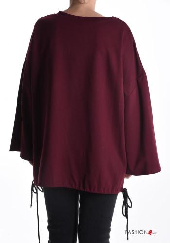 Camisola oversize manga comprida gola redonda com cordão - ph 2