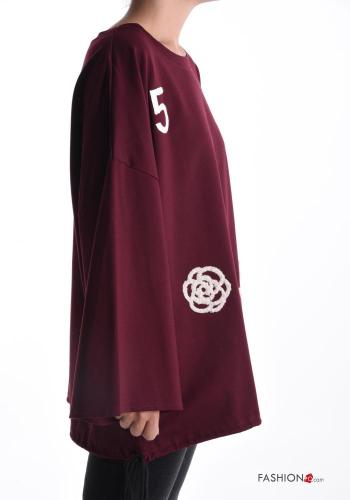 Camisola oversize manga comprida gola redonda com cordão - ph 3