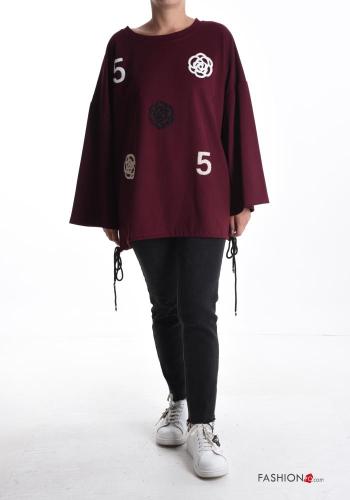 Camisola oversize manga comprida gola redonda com cordão - ph 5