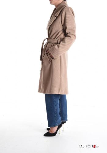 Cappotto con cintura in stoffa con tasche con fodera - ph 3