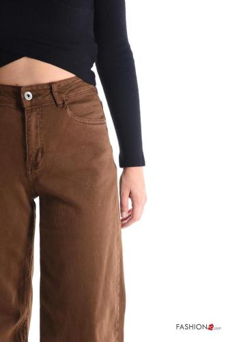 Jeans in Cotone a zampa lungo con tasche con bottoni con zip - ph 4
