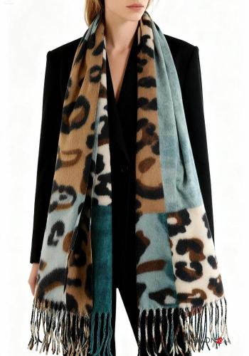 Animal print Scarf with fringe - ph 1