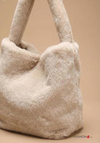 faux fur Bag with shoulder strap with chain - ph 4