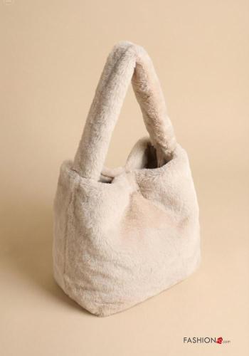 faux fur Bag with shoulder strap with chain - ph 6