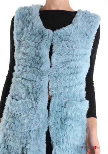 Smanicato pelliccia sintetica girocollo con bottoni con tasche - ph 4