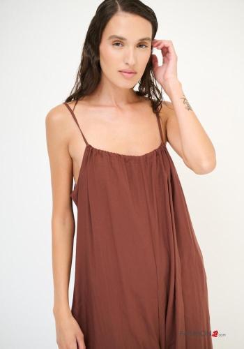 ärmellos rückenfrei wide leg Overall mit Taschen tiefer ausschnitt mit Schleife - ph 2