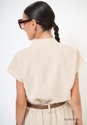 kurze ärmel Bluse mit Knöpfen - ph 2