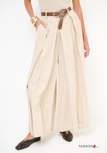 wide leg Hose mit Gürtel mit Taschen - ph 2