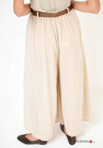 wide leg Hose mit Gürtel mit Taschen - ph 3