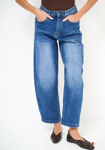 Denim Jeans aus Baumwolle mit Knöpfen mit Reißverschluss mit Taschen - ph 2