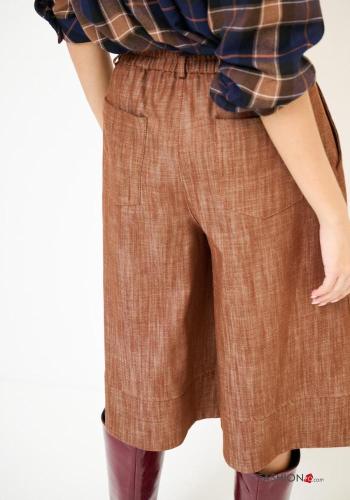 Bermuda en Coton à genoux avec poches à boutons avec élastique avec fermeture éclair - ph 3