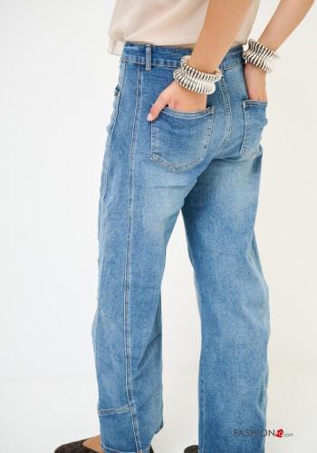 denim Cotton Jeans with rhinestones - ph 3