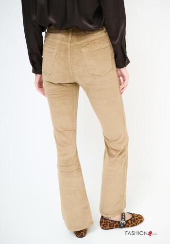 Velvet Cotton Trousers with buttons with zip with pockets - ph 3