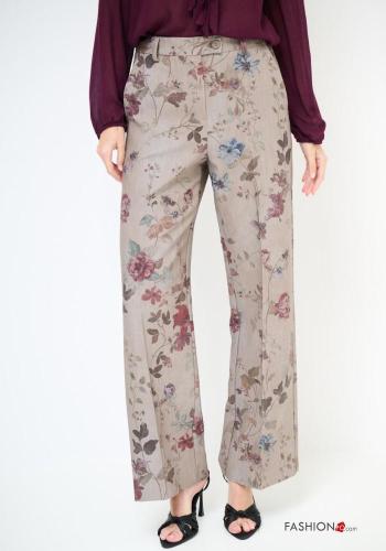 Pantalones Estampado Floral con bolsillos con cremallera con botones - ph 2