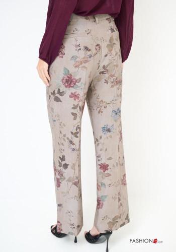 Pantalones Estampado Floral con bolsillos con cremallera con botones - ph 3