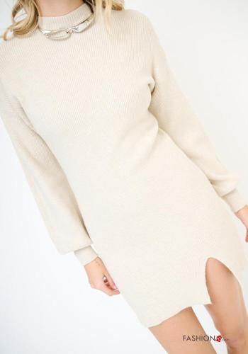 short sleeve long sleeve Dress with split - ph 2
