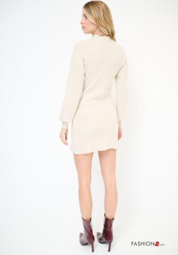 short sleeve long sleeve Dress with split - ph 3