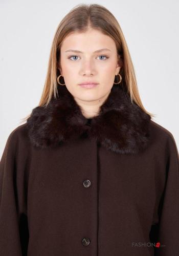 faux fur long sleeve Coat with buttons - ph 2