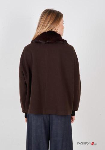 faux fur long sleeve Coat with buttons - ph 4