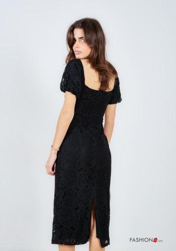 Abito in Cotone maniche corte maniche a palloncino scollato sulla schiena - ph 4