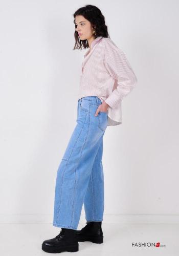 Jeans in Cotone con tasche con bottoni con zip - ph 3