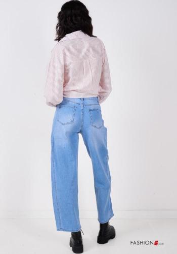 Jeans in Cotone con tasche con bottoni con zip - ph 4