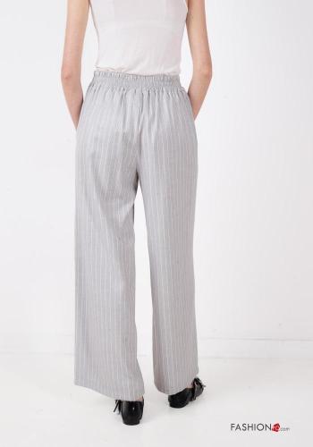 Pantalone wide leg Fantasia righe con tasche con elastico - ph 4