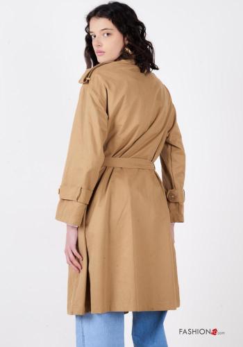 Trench in Cotone maniche lunghe con cintura in stoffa con bottoni con tasche - ph 4