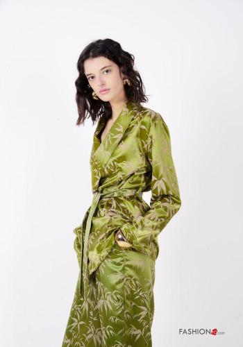 Kimono maniche lunghe Fantasia floreale con fusciacca - ph 2