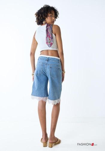 Calções em Algodão renda denim - ph 4