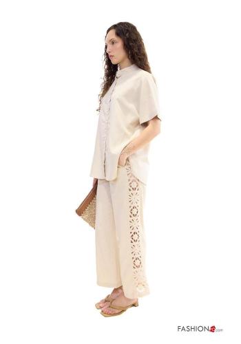 Pantalone in Lino Fantasia ricamata - ph 2