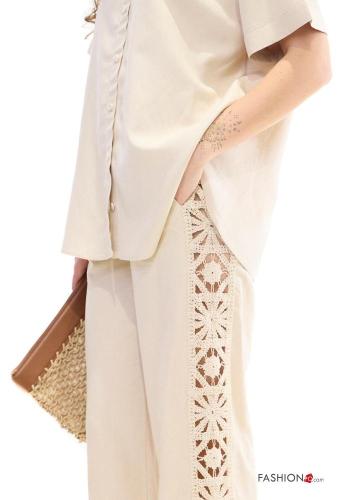 Pantalone in Lino Fantasia ricamata - ph 3